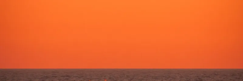 Groupe de kayakistes pagayant au coucher du soleil