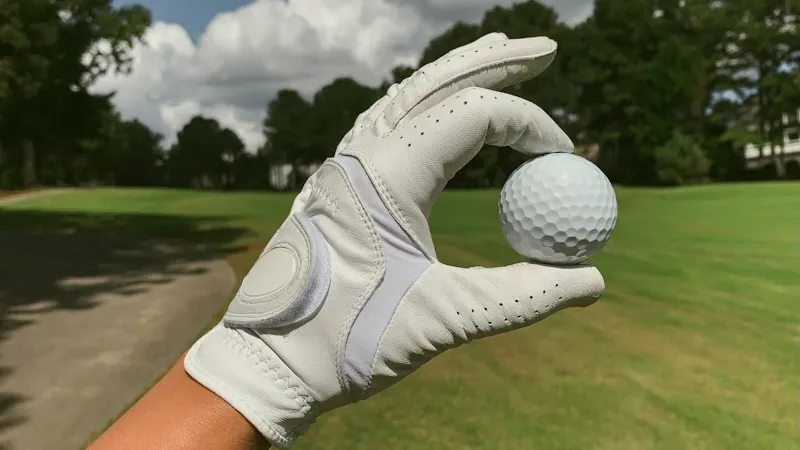 Moniteur de golf serrant la main d'un élève sur le practice