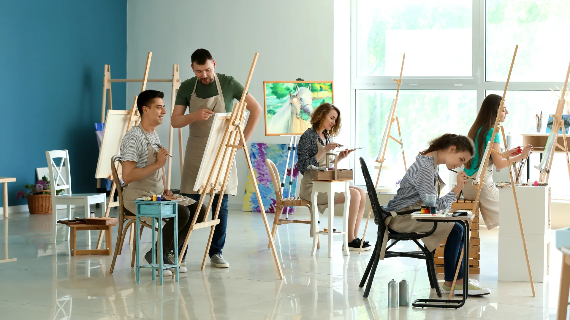 Groupe lors d'un atelier créatif