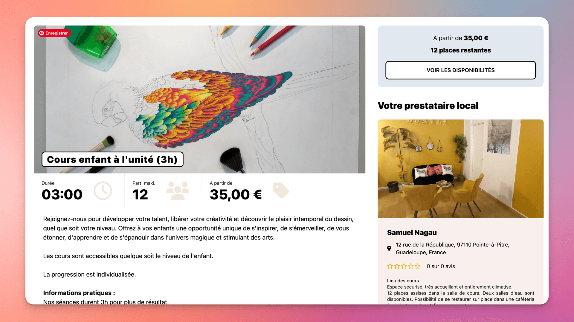 Vente de bons cadeaux