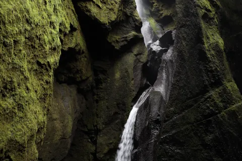 Groupe en combinaison néoprène sur un sentier d'approche