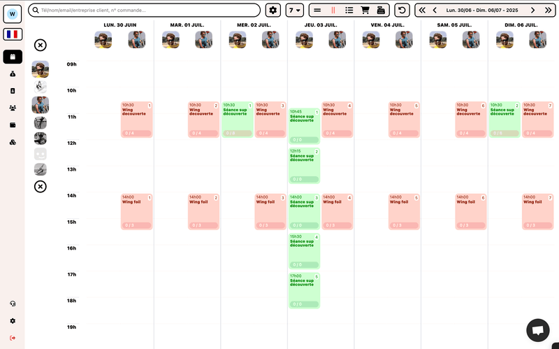 Planning mobile moniteur