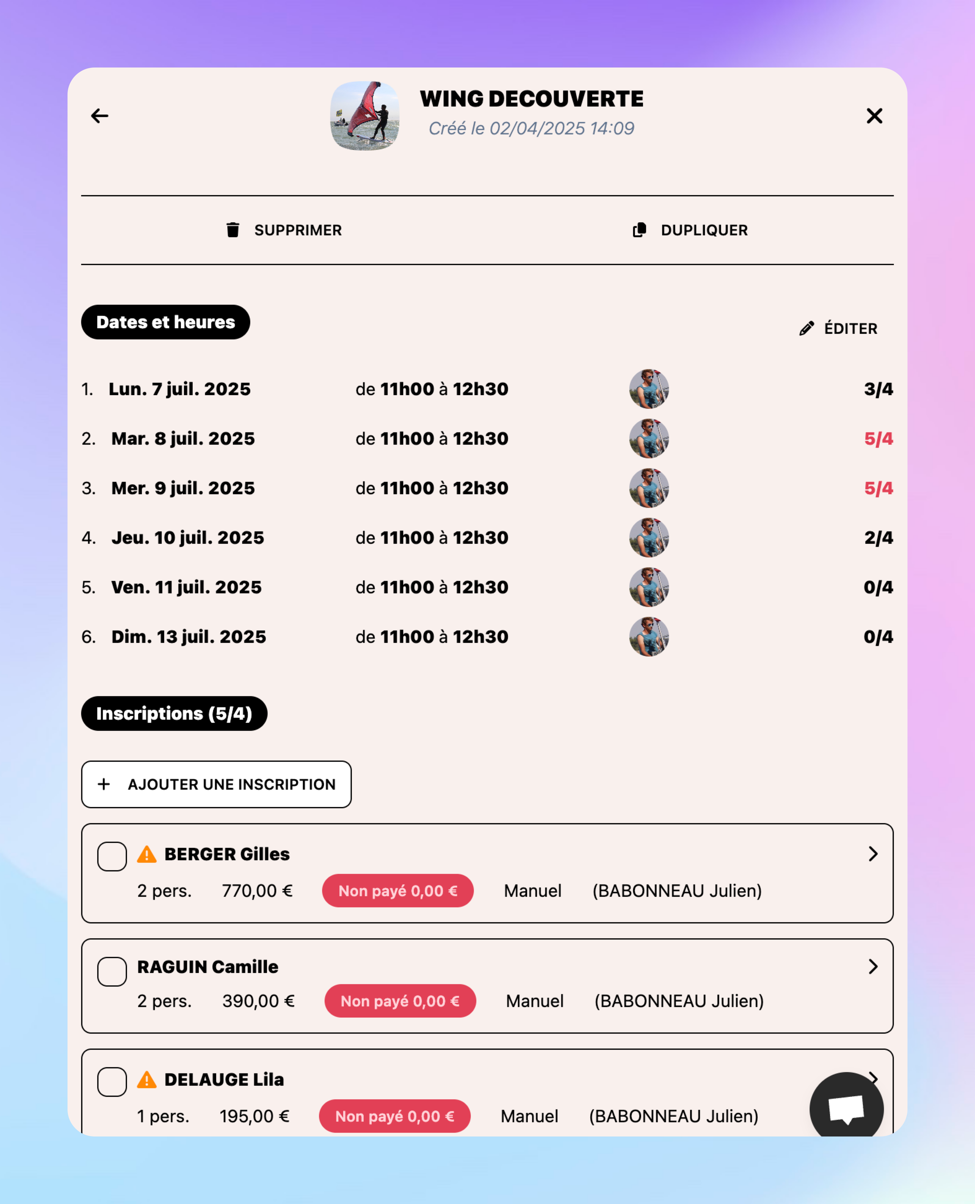 Interface de gestion Izidoor
